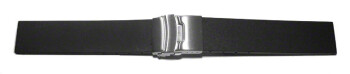 Schnellwechsel Uhrenband Faltschließe Silikon Glatt schwarz 18mm