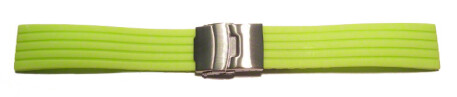 Schnellwechsel Uhrenband Faltschließe Silikon Stripes grün 18mm