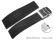 Schnellwechsel Uhrenband Faltschließe Silikon Stripes schwarz 24mm