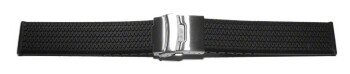 Schnellwechsel Uhrenband Faltschließe Silikon Struktur schwarz 18mm