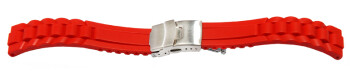 Schnellwechsel Uhrenband Faltschließe Uhrenarmband Silikon Design rot 16mm