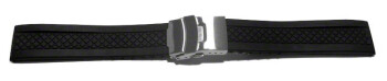 Schnellwechsel Uhrenband Faltschließe Uhrenarmband Silikon Karo schwarz 18mm