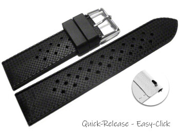 Schnellwechsel Uhrenarmband Silikon Carbon schwarz 18mm Schwarz