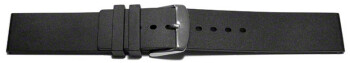 Schnellwechsel Uhrenband Silikon Glatt schwarz 24mm Stahl
