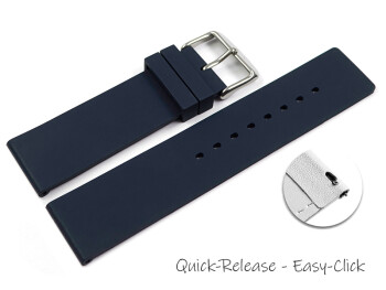 Schnellwechsel Uhrenband Silikon Glatt dunkelblau 20mm Stahl