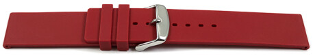 Schnellwechsel Uhrenband Silikon Glatt rot 20mm Stahl