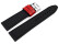 Uhrenarmband Silikon-Leder Hybrid  rot-schwarz 22mm Stahl