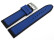 Uhrenarmband Silikon-Leder Hybrid  blau-schwarz 22mm Stahl