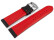 Uhrenarmband Leder gelocht Two-Colors schwarz-rot 18mm Gold