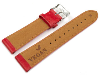 Uhrenarmband Vegan aus Korn in rot leicht gepolstert 20mm Gold