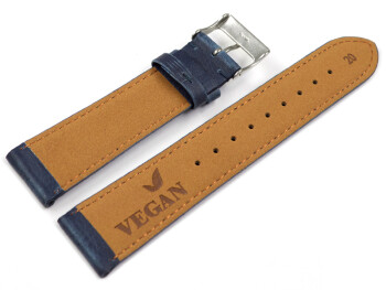 Uhrenarmband Vegan aus Korn in blau leicht gepolstert 16mm Stahl