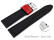 Schnellwechsel Uhrenarmband Silikon-Leder Hybrid  rot-schwarz 22mm Stahl