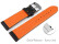 Schnellwechsel Uhrenarmband Leder gelocht Two-Colors schwarz-orange 18mm Stahl