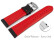 Schnellwechsel Uhrenarmband Leder gelocht Two-Colors schwarz-rot 18mm Stahl