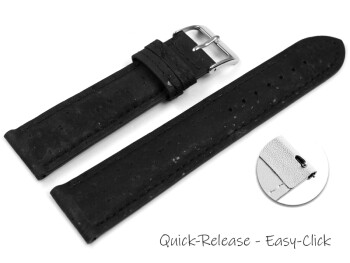 Veganes Schnellwechsel Uhrenband leicht gepolstert Kork schwarz 14mm Schwarz