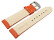 Uhrenarmband echt Leder glatt orange wN 22mm Gold