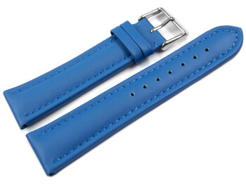 Uhrenarmband echt Leder glatt blau 24mm Schwarz