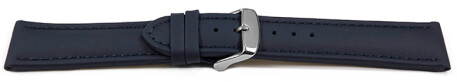 Uhrenarmband echt Leder glatt dunkelblau 28mm Schwarz