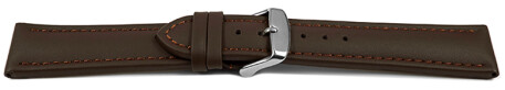 Schnellwechsel Uhrenband Leder glatt dunkelbraun 18mm Stahl