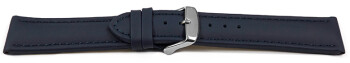 Schnellwechsel Uhrenband Leder glatt dunkelblau 24mm Stahl