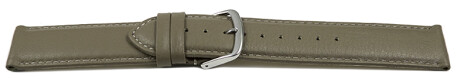 Uhrenarmband Taupe glattes Leder leicht gepolstert 12mm Stahl