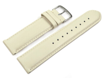 Uhrenarmband Creme glattes Leder leicht gepolstert 12mm Stahl