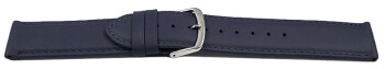 Uhrenarmband dunkelblau glattes Leder leicht gepolstert 14mm Schwarz