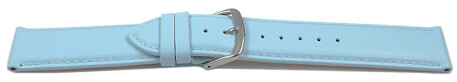 Uhrenarmband Eisblau glattes Leder leicht gepolstert 18mm Schwarz