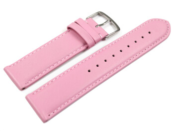 Uhrenarmband pink glattes Leder leicht gepolstert 12mm Stahl