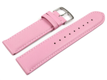 Uhrenarmband pink glattes Leder leicht gepolstert 14mm Stahl