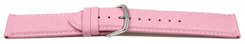 Uhrenarmband pink glattes Leder leicht gepolstert 24mm Stahl