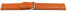 Uhrenarmband orange glattes Leder leicht gepolstert 16mm Stahl