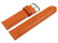 Uhrenarmband orange glattes Leder leicht gepolstert 20mm Schwarz