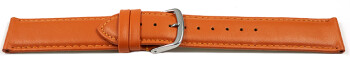 Uhrenarmband orange glattes Leder leicht gepolstert 28mm Stahl