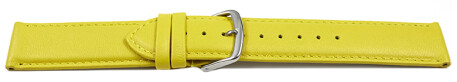 Uhrenarmband gelb glattes Leder leicht gepolstert 14mm Schwarz