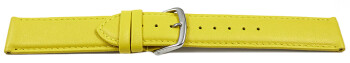 Uhrenarmband gelb glattes Leder leicht gepolstert 20mm Schwarz