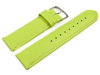 Uhrenarmband limette glattes Leder leicht gepolstert 12mm Stahl