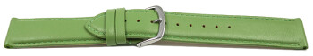 Uhrenarmband apfelgrün glattes Leder leicht gepolstert 14mm Stahl