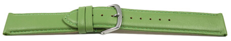 Uhrenarmband apfelgrün glattes Leder leicht gepolstert 20mm Stahl