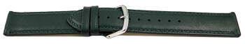 Uhrenarmband dunkelgrün glattes Leder leicht gepolstert 12mm Schwarz