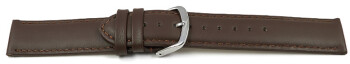 Uhrenarmband dunkelbraun glattes Leder leicht gepolstert 26mm Stahl