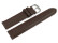 Uhrenarmband dunkelbraun glattes Leder leicht gepolstert 28mm Schwarz