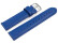 Uhrenarmband blau glattes Leder leicht gepolstert 24mm Stahl