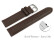 Schnellwechsel Uhrenarmband dunkelbraun glattes Leder leicht gepolstert 26mm Stahl