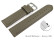 Schnellwechsel Uhrenarmband Taupe glattes Leder leicht gepolstert 12mm Stahl