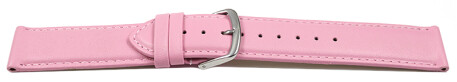 Schnellwechsel Uhrenarmband pink glattes Leder leicht gepolstert 14mm Stahl