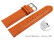 Schnellwechsel Uhrenarmband orange glattes Leder leicht gepolstert 14mm Stahl