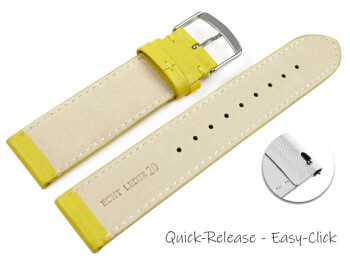 Schnellwechsel Uhrenarmband gelb glattes Leder leicht gepolstert 12mm Schwarz