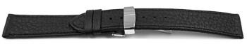 Uhrenarmband Kippfaltschließe Hirschleder ohne Polster schwarz 18mm Schwarz