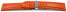 Uhrenarmband Kippfaltschließe Leder glatt orange 20mm Schwarz